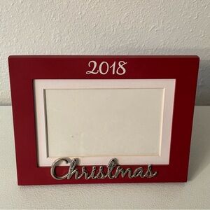 Malden Red Christmas Photo Frame with Silver Accents
